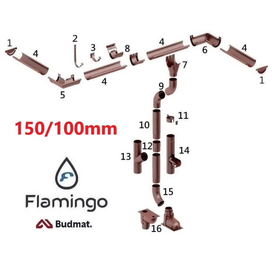 Budmat Flamingo 150/100mm Lietaus Sistema