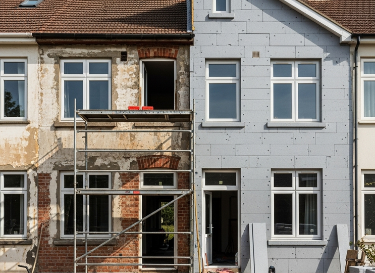 renovuojams namas apšiltinamas